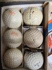 Vintage Antique Golf Ball Box With Miscellaneous Dozen Balls Pinehurst Old Sport