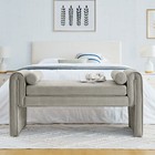 50 39  Bedroom Stool Storage Ottoman Bed End Bench Footrest Seat Sponge Gray 