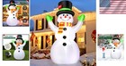 Giant 7ft Inflatable Snowman - Durable Outdoor Christmas Decoration With Lights