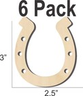 3  Horseshoes - 6 Pack - Diy Crafts - Horseshoe - Wood Cutout Usa Made  Unfin   
