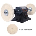 8-inch Electric Bench Buffer Polisher 550w 4-pole Motor W 4 Buffing Wheels