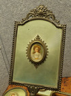 Vintage 4 Piece Celluloid Dresser Vanity Set Mirror Comb Brush Box C2