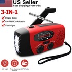 Solar Radio Hand Crank With Led Flashlight Multifunctional Emergency For Camping