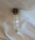 Antique Tear Catcher Perfume Cut Glass Bottle Silver Crown Cap