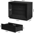 Black Large Nightstand With 2 Drawers Oversized Bedside Table Sofa End Table