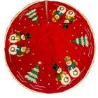 Vintage Handmade Felt Sequins Snowmen Trees Christmas Skirt Rare