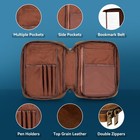 Cowhide Bible Cover For Men Women     Full Grain Leather Zippered Case