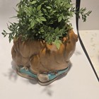 Vintage Ceramic Planter English Bulldog Succulents Flowers