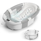 Collapsible Baby Bathtub For Newborns To Toddlers  Foldable Infant Bath Tub With