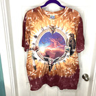 Liquid Blue Native American Shirt Indian Eagle Nature Tie Dye Vintage Size L 90s