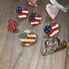 Lot Of Vintage Heart Shape Themed Lapel Pins Buttons And More