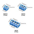 100pcs Pcb Screw Terminal Block 2 3 4 Pin 5mm Pitch For Electronics Projects Diy