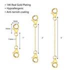 Necklace Extenders Gold Silver Chain 14k Lobster Clasp Bracelet Anklet 3pcs Set