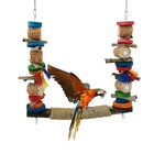 Bird Parrot Natural For Parakeet Toy  Toys Swing Wood Perch Chew Stand Cage   