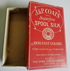 Antique Vintage Jp Coats Superfine Spool Silk  empty  Sewing Thread Box