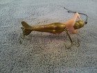 Vintage Mermaid Minnow Fishing Lure Antique Tackle Box Bait Gold Hair Blue Eyes 