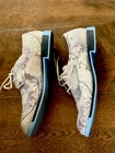 Camper Men   s Blue Leather Floral Lace-up Oxford Dress Shoes Round Toe 8 5