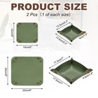 2 Sizes Leather Valet Tray  Folding Jewelry Tray Organizer  Green
