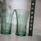 Libbey Coca-cola Embossed Green Glass Advertising Tumblers 16 Oz Set Of 4