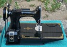 Vintage 1950 Centinial Singer Featherweight Sewing Machine 221-1 W case Beauty  