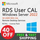 Windows Server 2022 Rds  remote Desktop Services  50 User Cal - Full Brand New