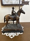 Delaware Park Bronze Horse Jockey Horse Racing Statue  Rare