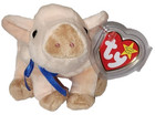 Ty Beanie Baby - Knuckles The Pig  6 Inch  New Mwmts Stuffed Animal Toy
