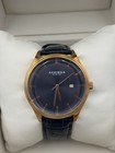 Akribos Xxiv Men s Blue Dial Blue Leather Strap Quartz Watch 45mm   Ak914bu