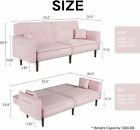75 Inch Loveseat Futon  Convertible Velvet Sofa Bed  Modern Sleeper Couch