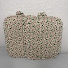 Vtg 90s Cottage Country Floral Pansies Potholder Shabby Chic Set Of 2