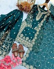 Women Embroidered Kurta Sharara Dupatta Set  Very Heavy Sequence size M To 2xl 
