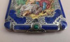 Great Enamel Scenic 800 Silver Italian Powder Compact  Man Woman Bird  Clasp 