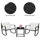 3-piece Outdoor Wicker Bistro Set     Rattan Chairs   Coffee Table Patio Furniture