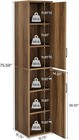 75  Tall Narrow Storage Cabinet  Farmhouse Pantry Utility Cabinet For Kitchen