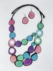 Handmade Tagua Nut Set Necklace And Earrings 