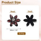 10pcs Handmade Flower Beaded Patches  Glass Crystal Appliques  Light Red clear