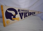 Minnesota Vikings Nfl Football Pennant Flag Rare Double Bar Helmet Vintage