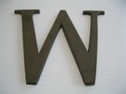 Cast Metal Bronze  6   Inch Tall Industrial Sign Letter  W  Industrial Salvage
