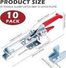 10 Pack 2000lbs Capacity Toggle Clamp Heavy Duty Toggle Latch Clamp Adjustabl
