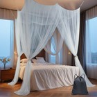 White Mosquito Net Bed Canopy - Mesh Curtains For Single   Double Beds  Travel  