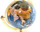 Alexander Kalifano 8  Gemstone Globe Brass Compass Stand 13  Decor Collectible