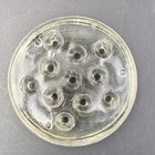 Vtg Clear Glass Flower Frog 11 Hole Round Domed Floral Arranger 1    H 3-5 8   d