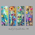 Colorful Flowers Bookmark Bundle - Set Of 4 Laminated 6x2  Book Reader Gift