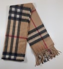  Burberry Scarf 100  Cashmere Check Plaid 71  x12   Authentic Unisex New