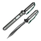 14  Wartech Triple Twisted Gray Tri Blade Dagger Hunting Knife W  Wooden Case
