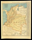 Vintage Columbia Map Wall Art South America Old Original Medellin Bogota