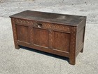 17th Century Carved Oak Coffer Primitive Blanket Chest 1600s Antique Jacobean