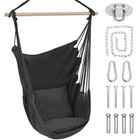 Macrame Hammock Chair Porch Rope Cotton Swing Hanging Cushion Seat W side Pocket