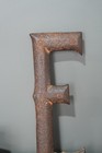 Antique Cast Iron Victorian Building Marquee Sign Vintage Architectural Letter E