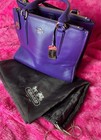 Coach Purple Tote Bag With Detachable Strap  Double Handles  Zip  Dust Bag